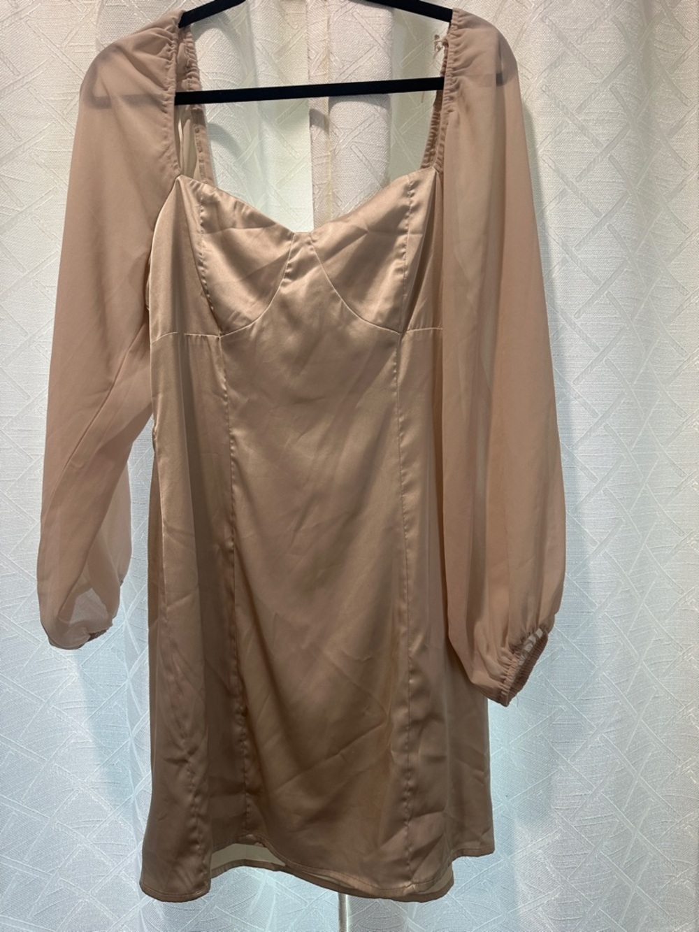 Women's Long-Sleeve Satin Mini Dress